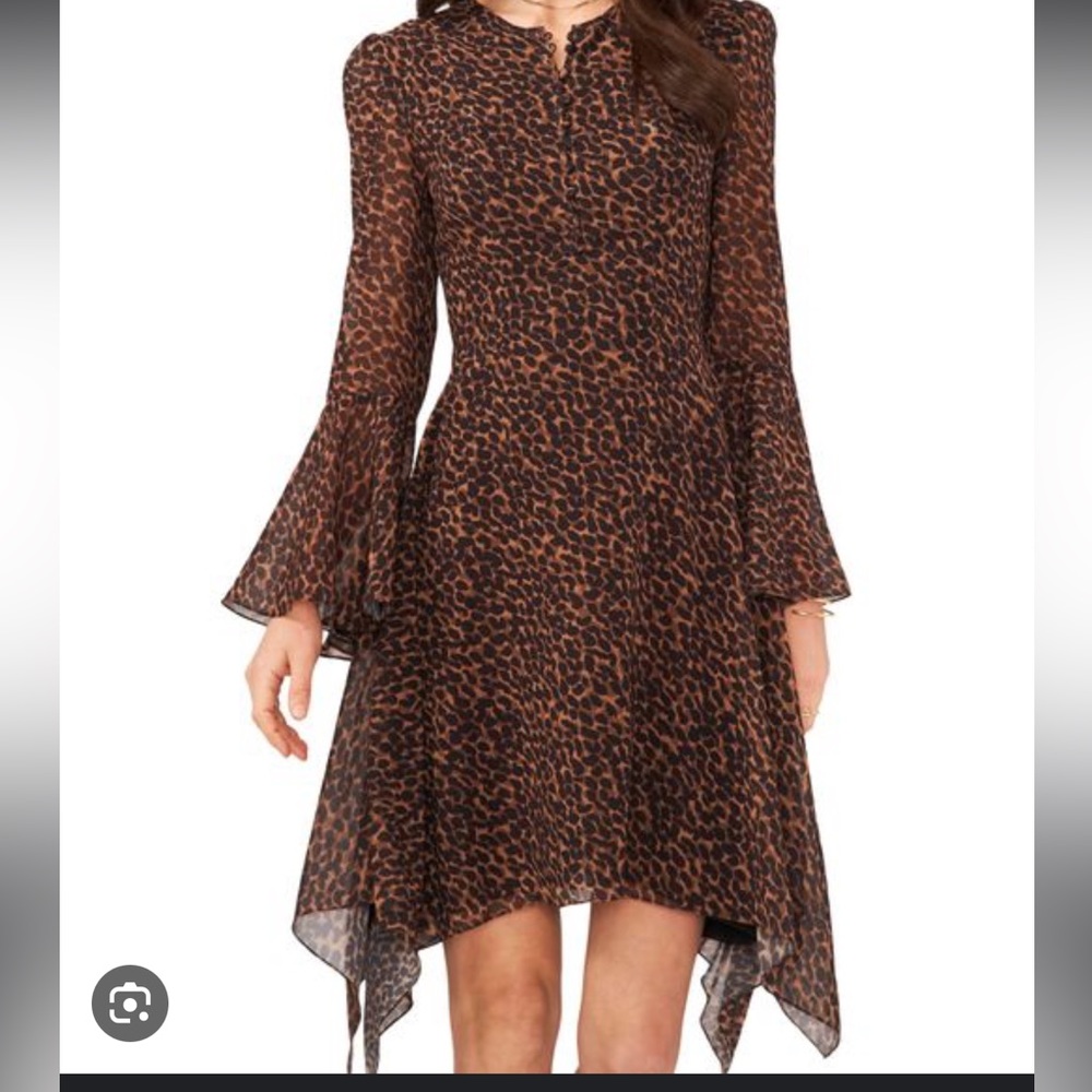 NWOT 1.State leopard shark bite hemline dress